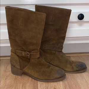 J Crew leather mid calf boots